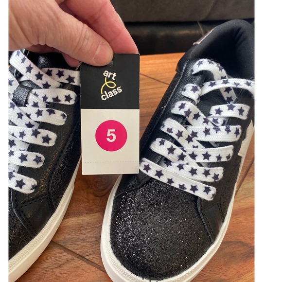 Art Class Glitter Sneakers Star Laces Casual Shoes Girls Women's Size 5 - Picture 6 of 13